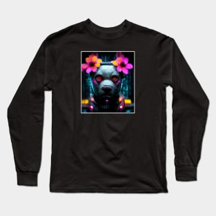 cyber punk dog Long Sleeve T-Shirt